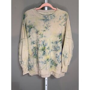 Aerie Pastel Tie Dye Oversized Crewneck Sweatshirt XS Soft Girl Cozycore Pastel